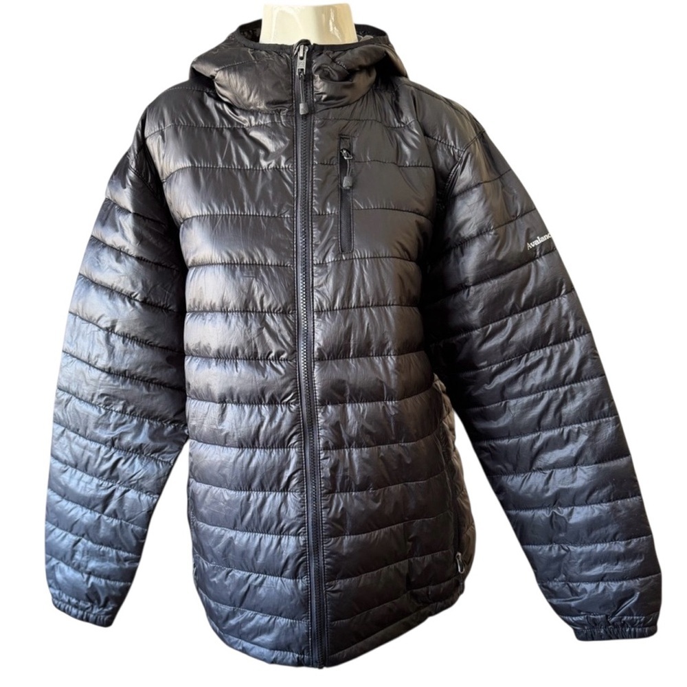 Avalanche Men’s Black Puffer Jacket Zip Up size medium Lightweight
